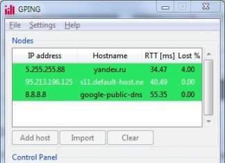 GPING – пінг у вигляді графіка
