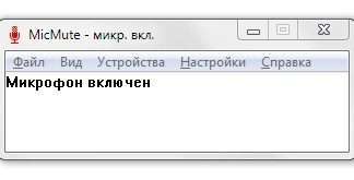 MicMute – дозволяє швидко включати і відключати мікрофон