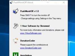 PushMonitOff – програма для вимикання монітора