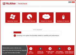 McAfee TechCheck – сканування ПК на наявність проблем