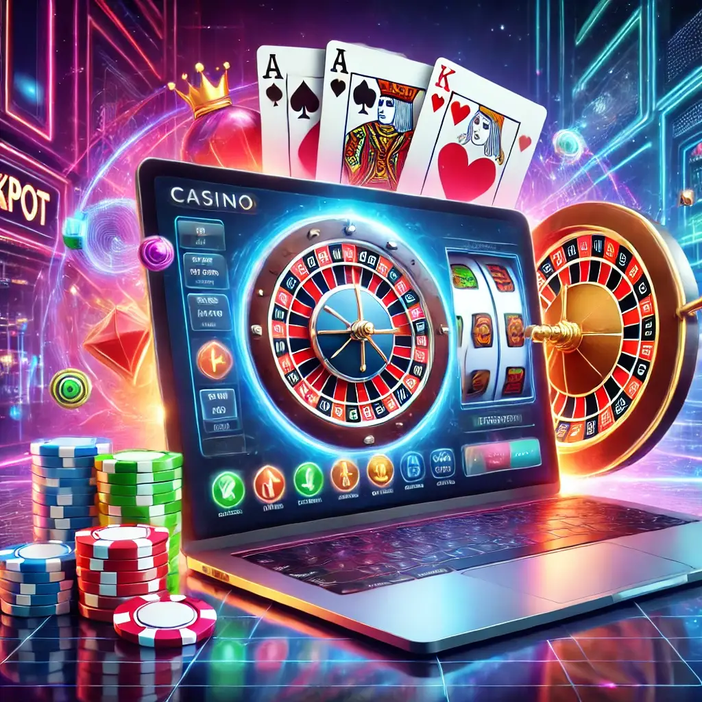 online casino interface on laptop
